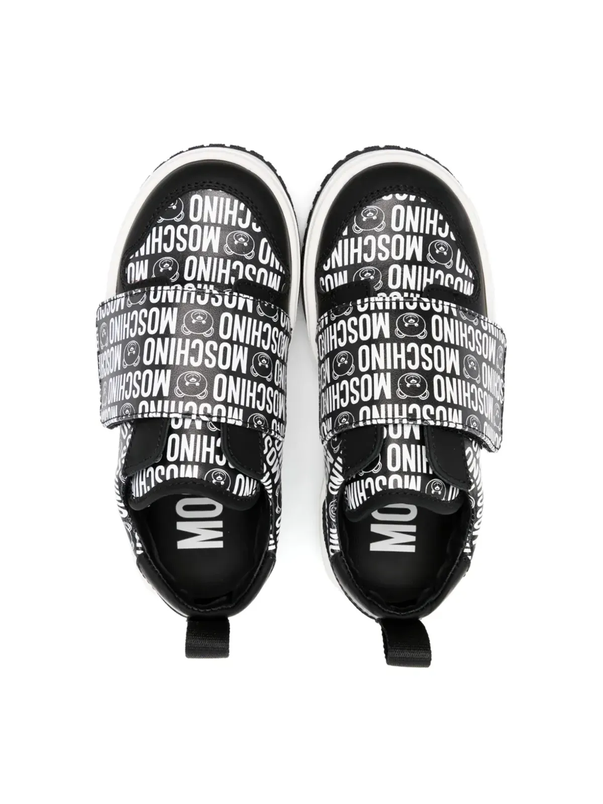 Moschino Kids ロゴプリント タッチストラップ スニーカー - 画像3