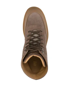 Brunello Cucinelli カーフレザー レースアップ ブーツ - ブラウン - サムネイル4