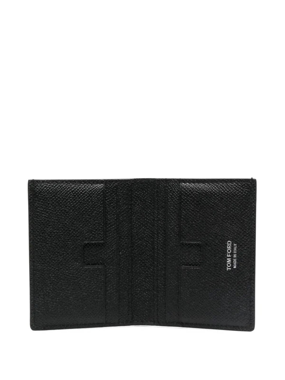 TOM FORD ロゴプレート二つ折りレザーウォレット - ブラック - 画像3