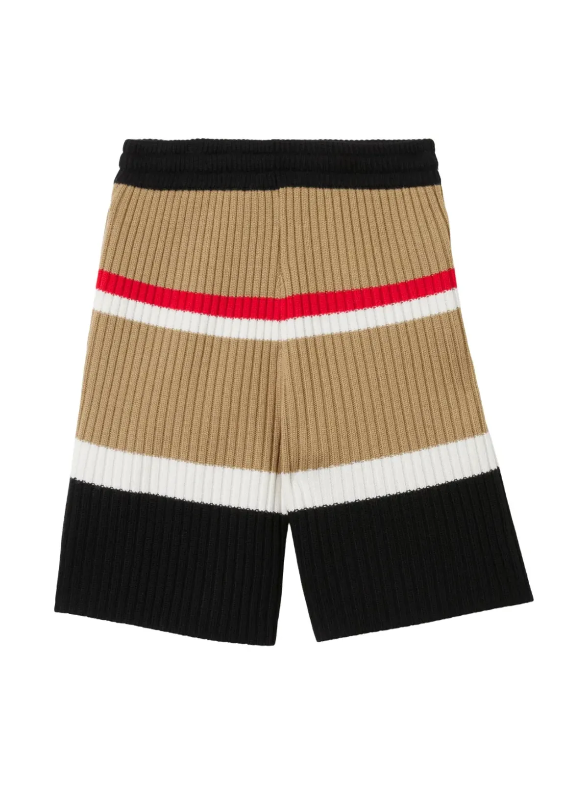 Burberry Kids ストライプウールドローストリングショーツ ブラック - 画像2