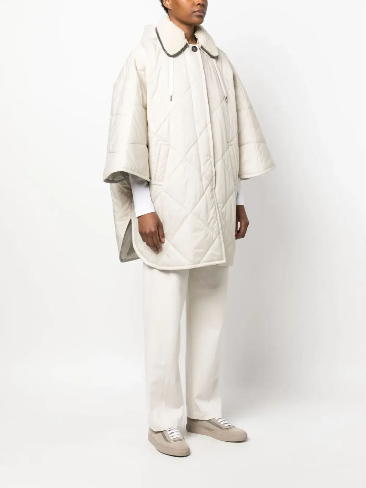 Brunello Cucinelli ワイドスリーブ キルティングコート - 画像3