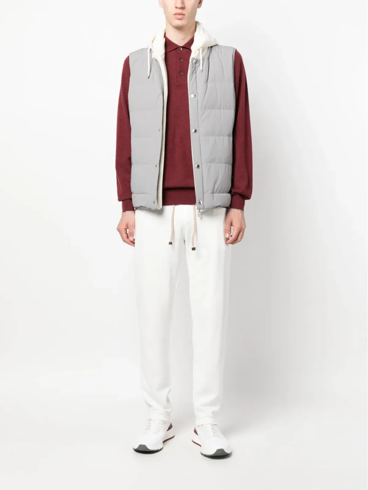 Brunello Cucinelli テーパードコットン ドローストリング トラウザーズ - 画像2