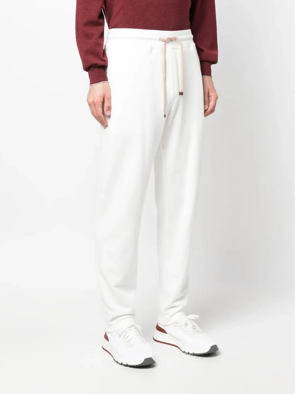 Brunello Cucinelli テーパードコットン ドローストリング トラウザーズ - 画像3