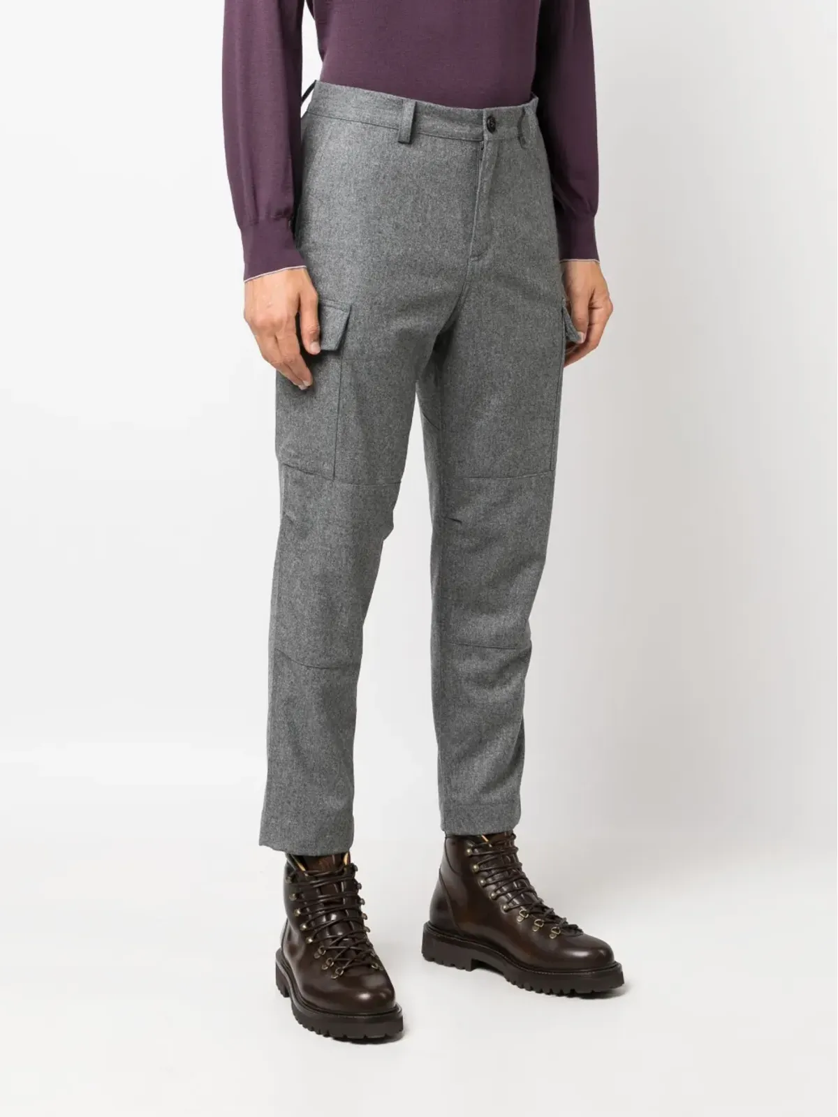 Brunello Cucinelli ストレートレッグ ウールパンツ - 画像3