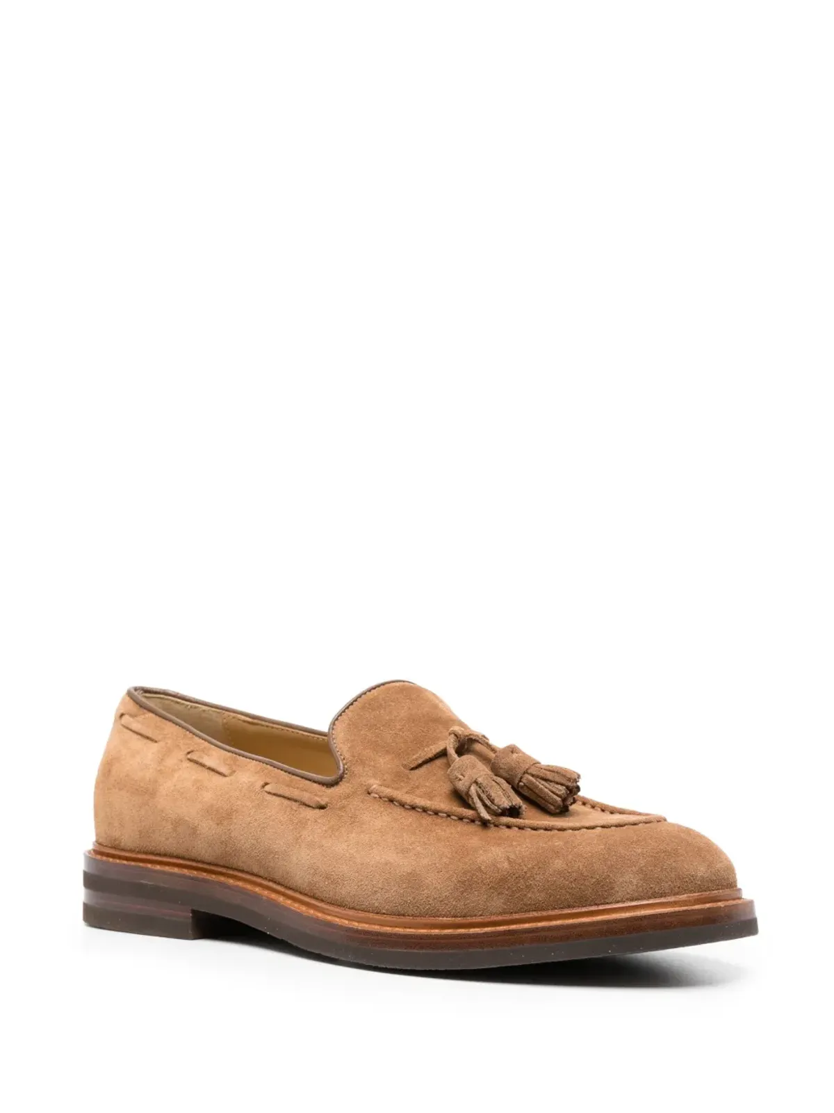 Brunello Cucinelli タッセルディテール スエード ローファー - 画像2