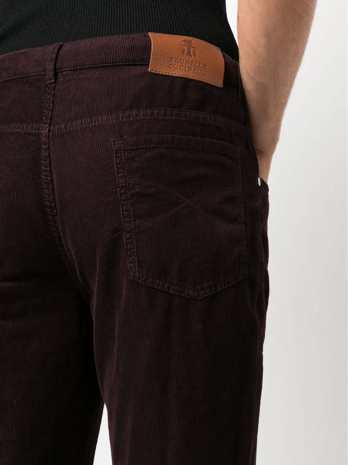 Brunello Cucinelli ロゴ刺繍 コーデュロイパンツ - 画像5
