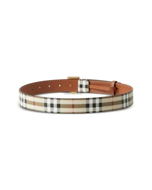 Burberry チェックとレザー TBベルト - ブラウン - サムネイル2