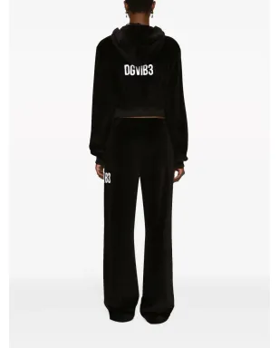 Dolce & Gabbana ロゴプリント ベルベット トラックパンツ - ブラック - サムネイル5