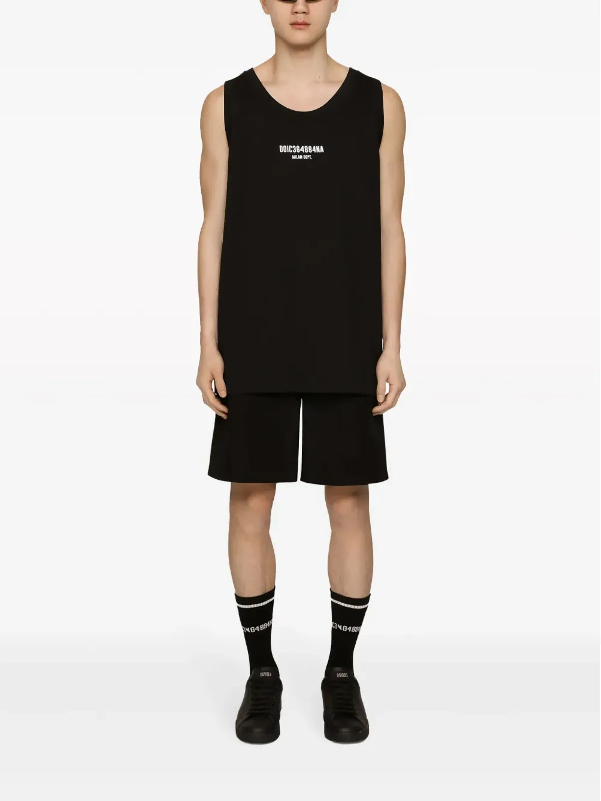 Dolce & Gabbana ロゴプリント ノースリーブ コットン Tシャツ - 画像2