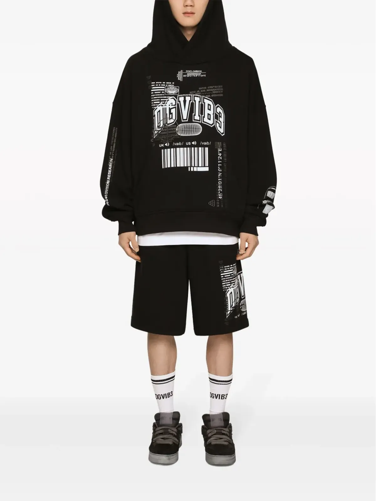 Dolce & Gabbana DGVIB3 プリントコットンフーディー - 画像2