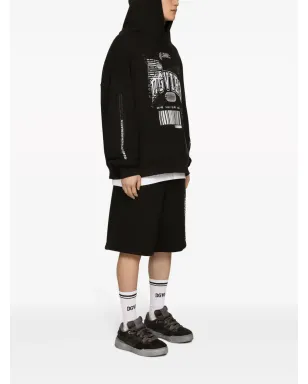 Dolce & Gabbana DGVIB3 ロゴプリント コットン トラックショーツ ブラック - サムネイル3