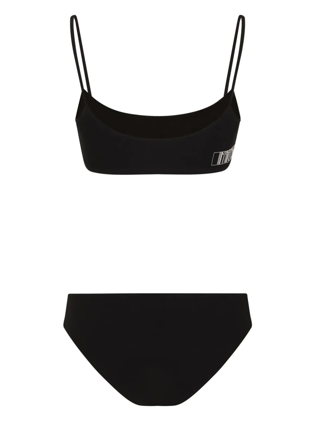 Dolce & Gabbana DGVIB3 ロゴプリント細ストラップビキニ - ブラック - 画像2