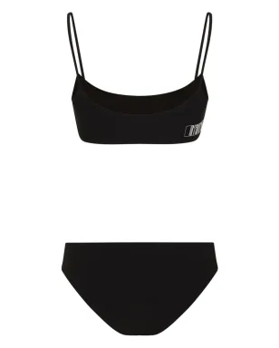 Dolce & Gabbana DGVIB3 ロゴプリント細ストラップビキニ - ブラック - サムネイル2