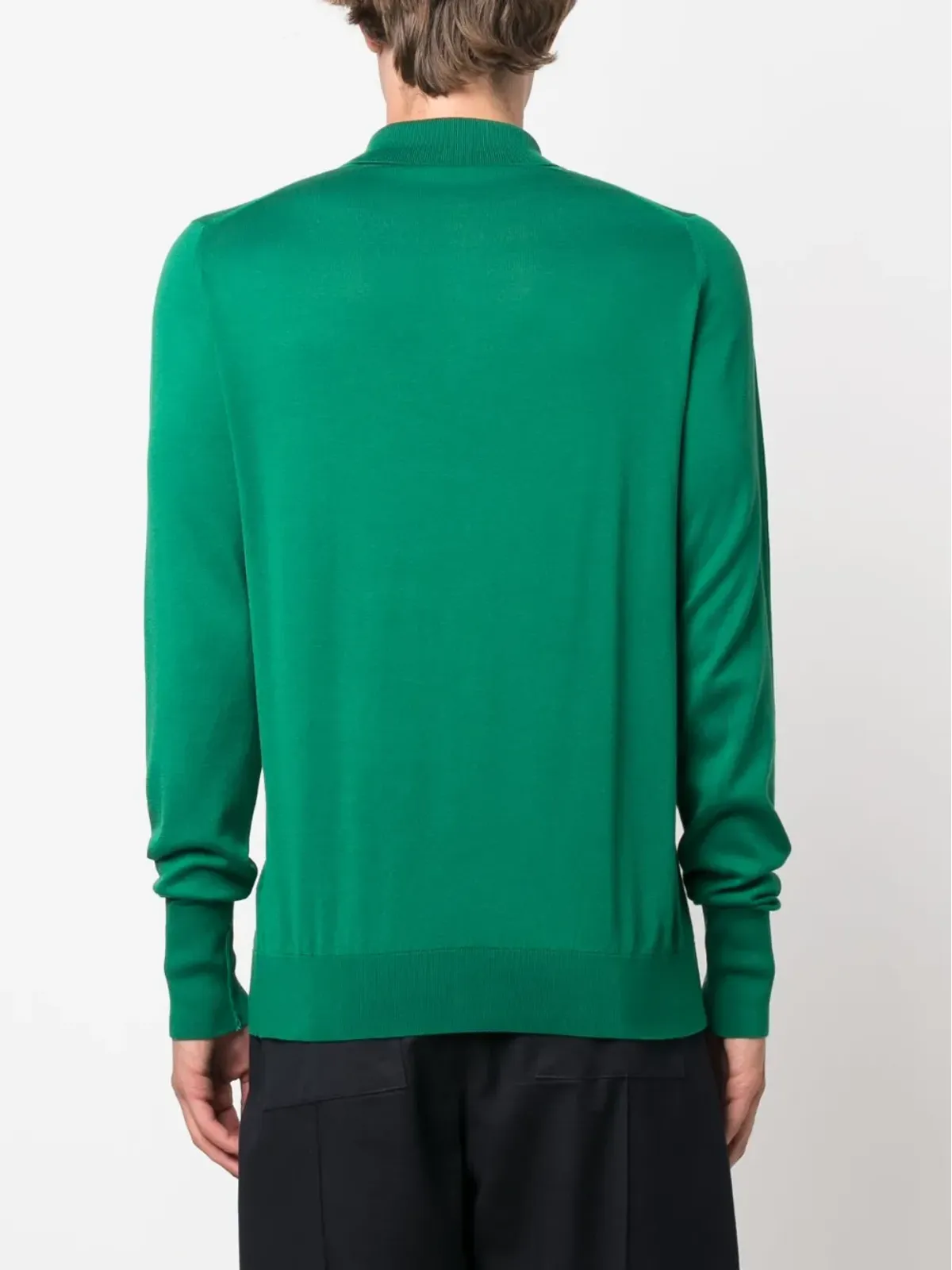 John Smedley Finchley long-sleeved polo shirt - Green - 画像4
