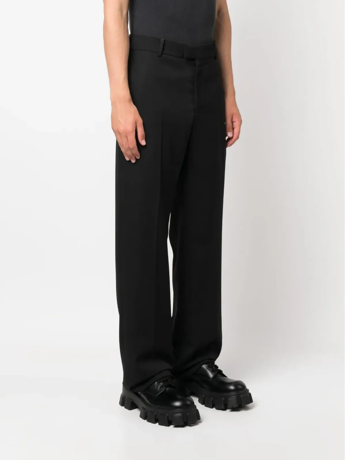Alexander McQueen ストレートレッグ ウールパンツ - ブラック - 画像3