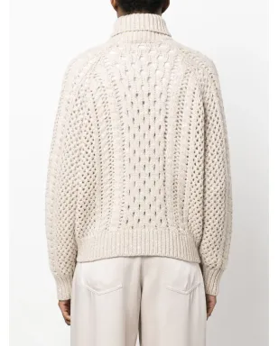 Brunello Cucinelli ハイネック クロシェ編みニットセーター - サムネイル4
