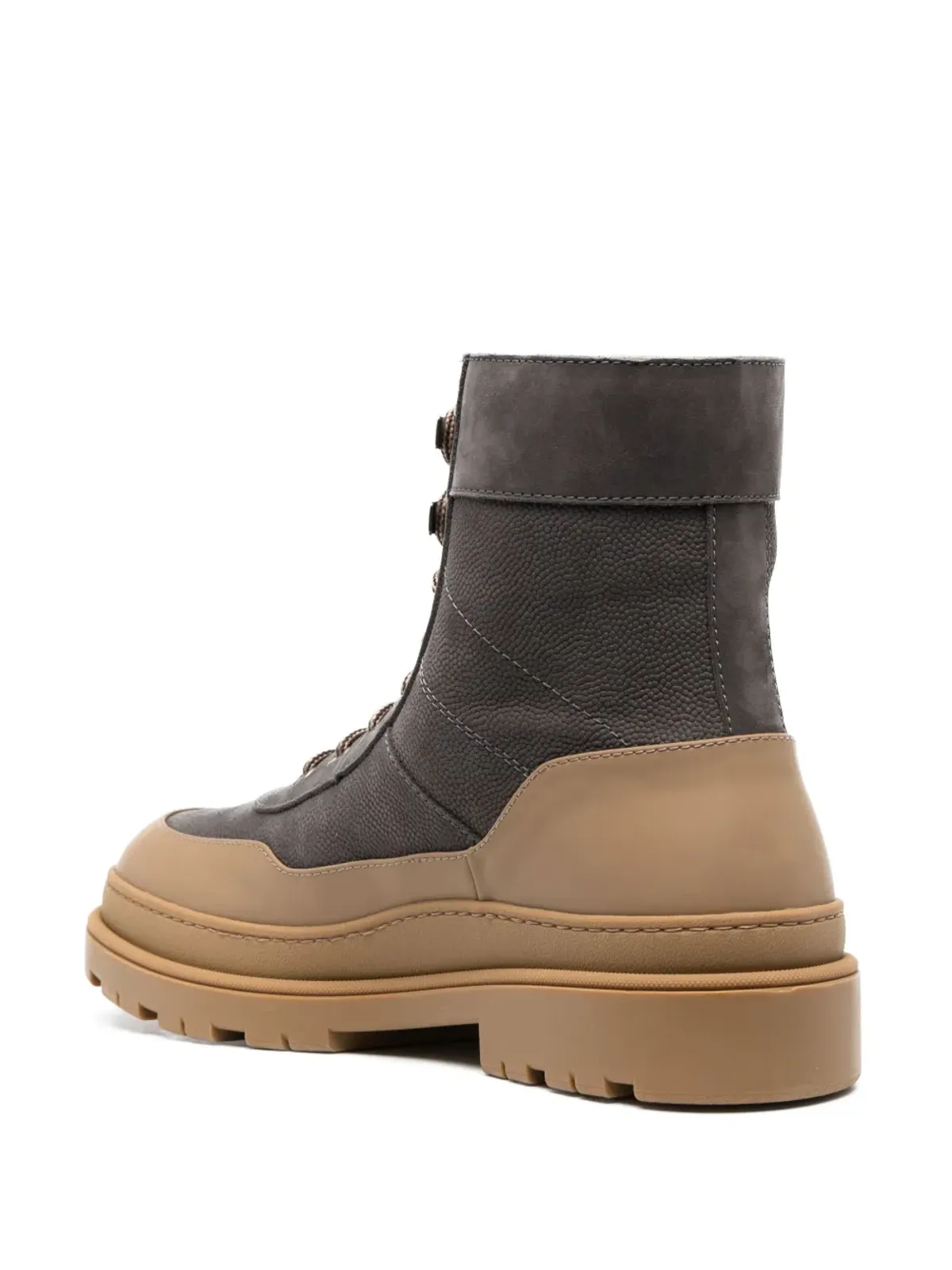 Brunello Cucinelli レースアップレザー ブーツ - グレー - 画像3