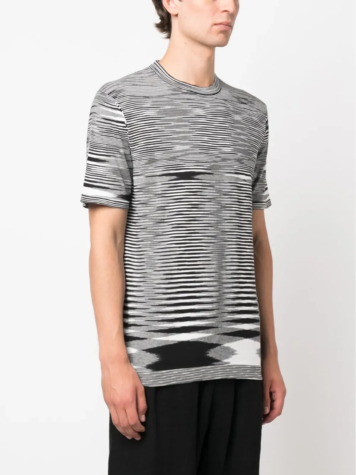 Missoni ミッソーニ ストライプ柄 半袖 Tシャツ ブラック - 画像3