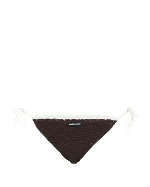 Miu Miu クロシェニット刺繍ロゴ付きビキニボトムス - サムネイル1