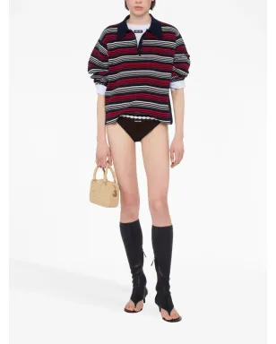 Miu Miu クロシェニット刺繍ロゴ付きビキニボトムス - サムネイル2