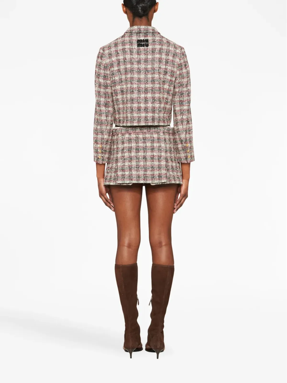 Miu Miu チェック柄シングルブレストジャケット - 画像4