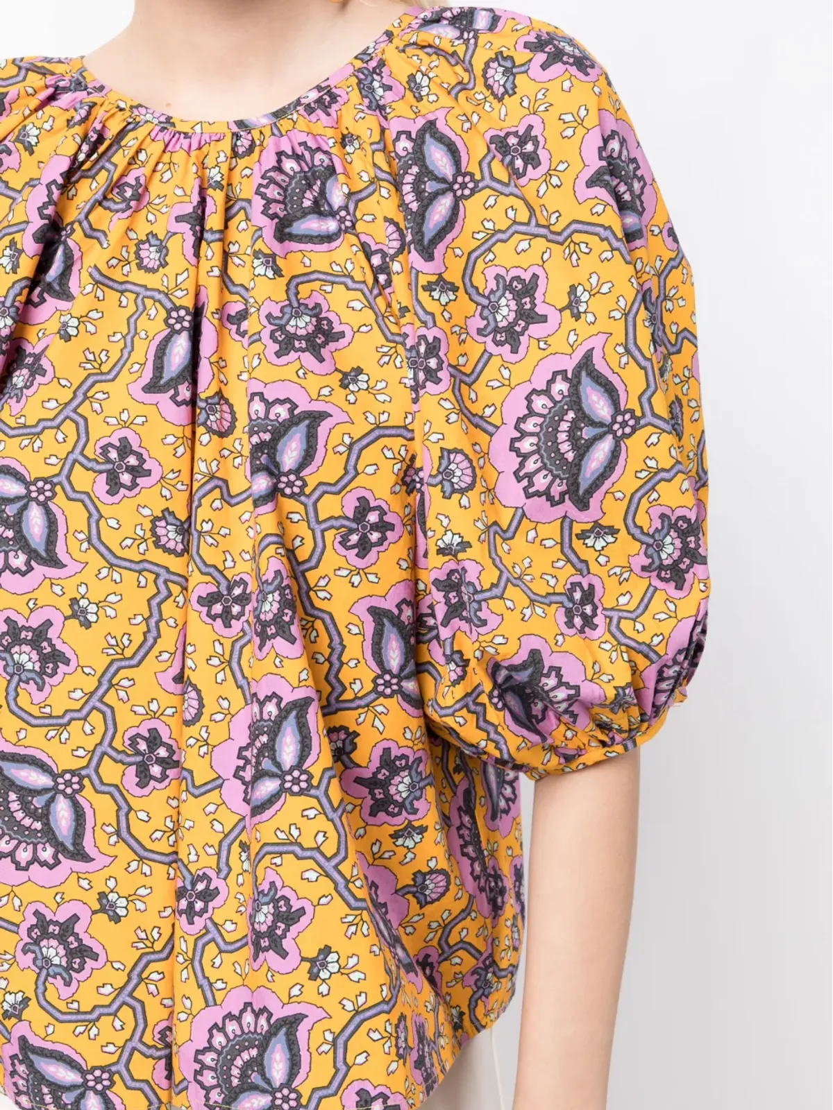 Rhode Rowan graphic-print blouse - Orange - 画像5