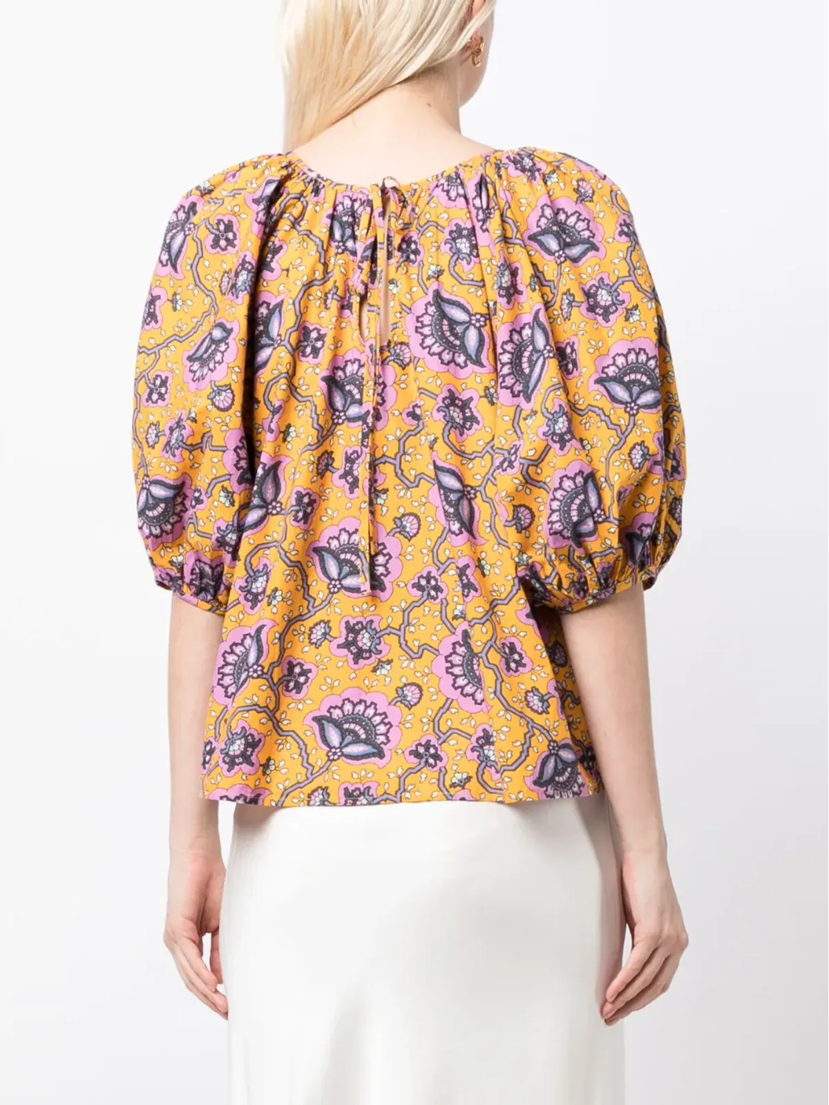 Rhode Rowan graphic-print blouse - Orange - 画像4