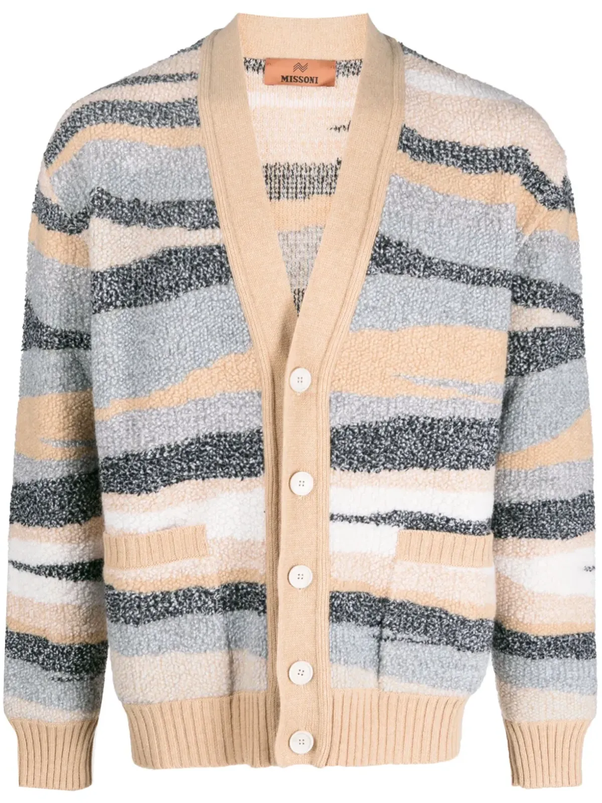 Missoni ジグザグジャカード ウール カーディガン - ニュートラルカラー - 画像1