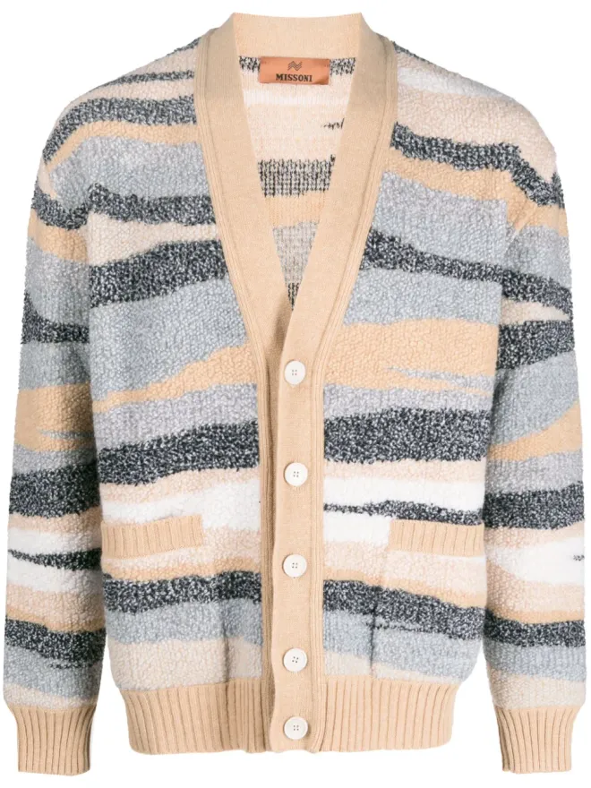 Missoni Missoni ジグザグジャカード ウール カーディガン - ニュートラルカラーの商品画像