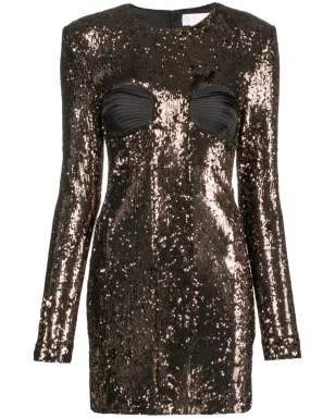 Genny sequin-embellished long-sleeved dress - サムネイル1
