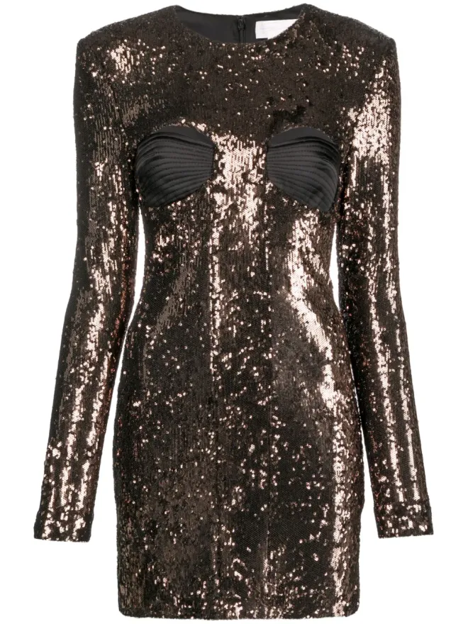Genny Genny sequin-embellished long-sleeved dressの商品画像