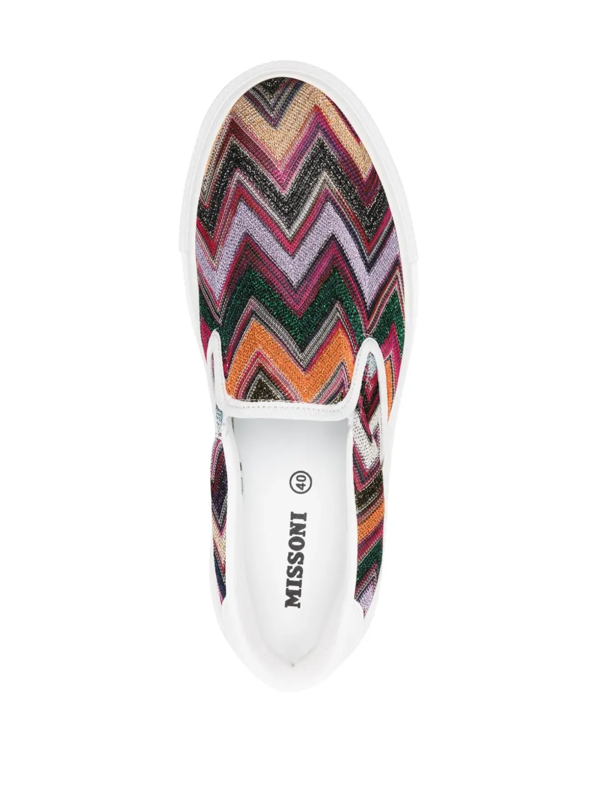 Missoni ジグザグ柄ラメディテール スニーカー - 画像4