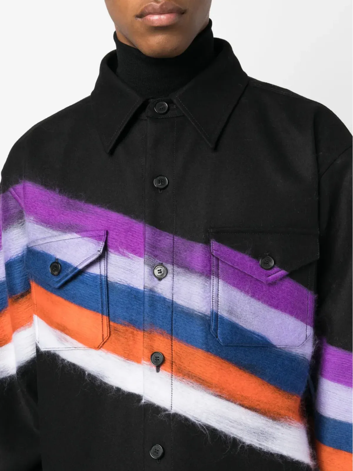 Missoni ブラッシュドエフェクト・ストライプ シャツジャケット - 画像5