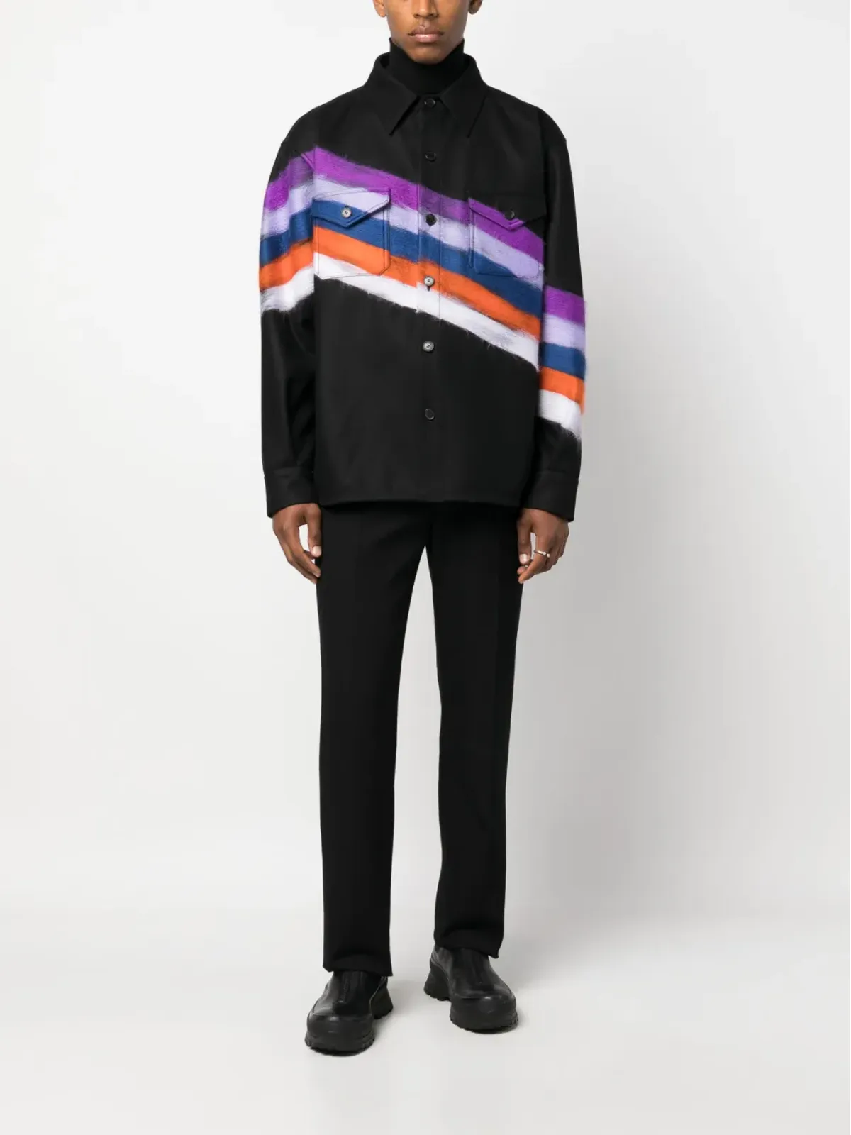 Missoni ブラッシュドエフェクト・ストライプ シャツジャケット - 画像2