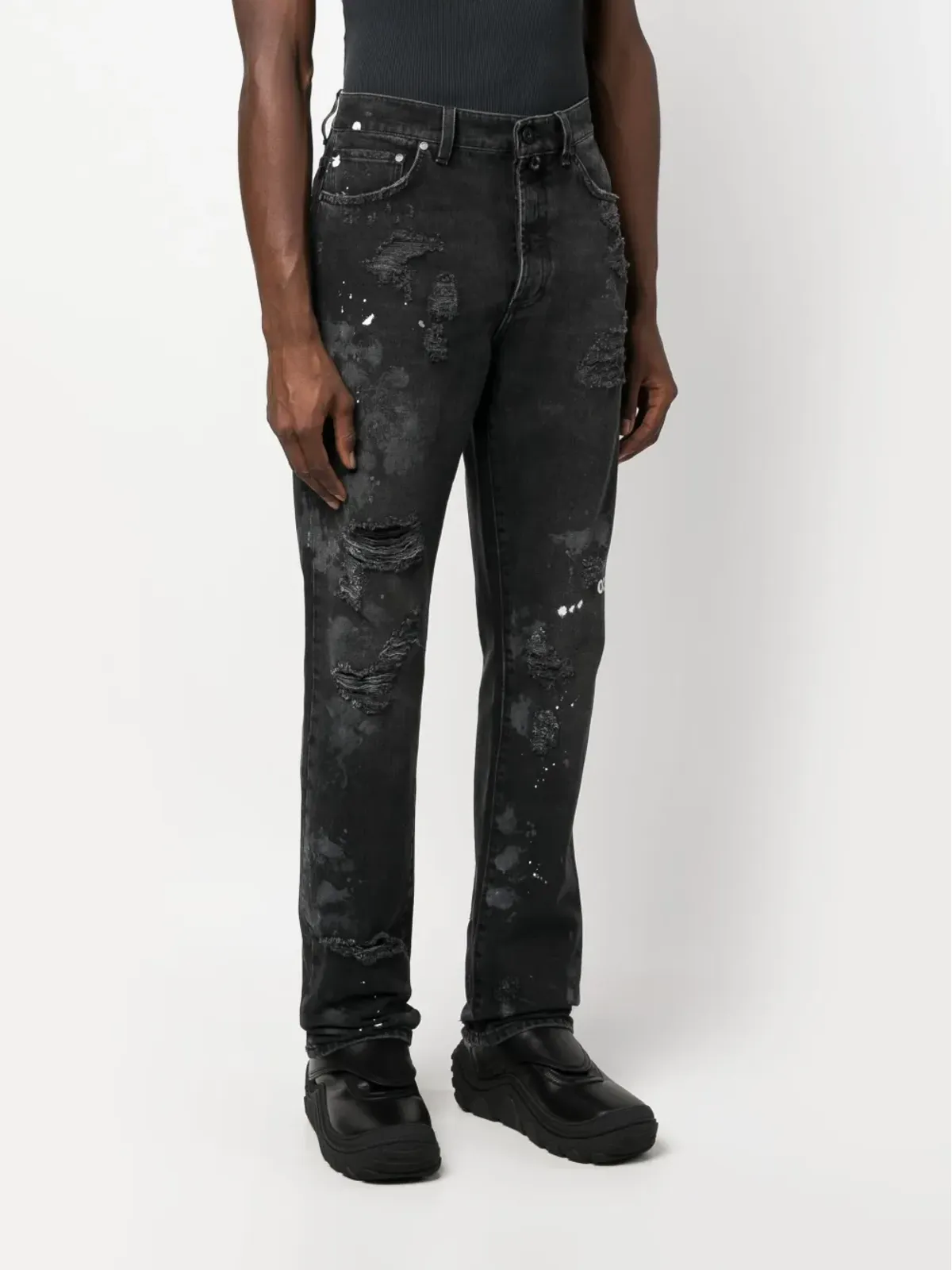 032c ダブルシフト ペインターズ distressed-finish ジーンズ - 画像3