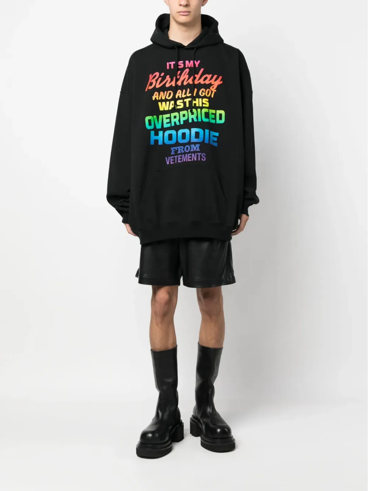 VETEMENTS レインボー テキストプリント フーディ - 画像2