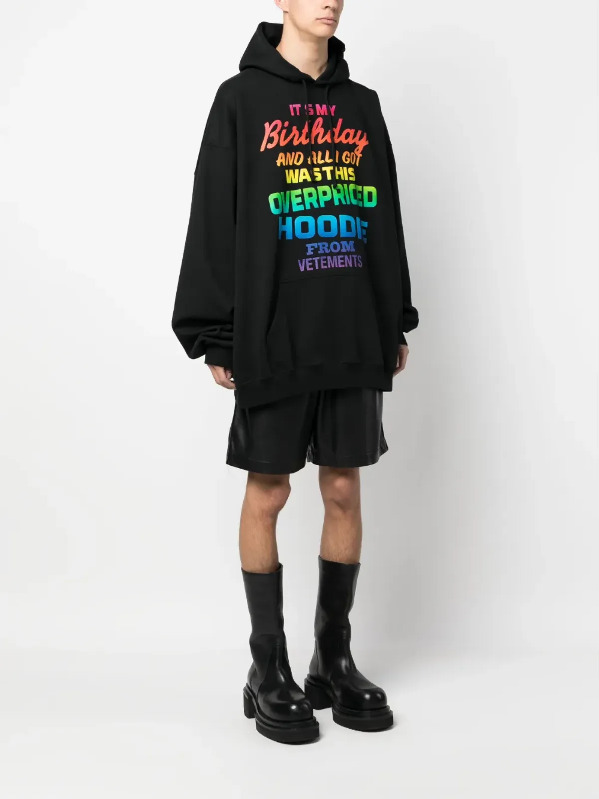 VETEMENTS レインボー テキストプリント フーディ - 画像3