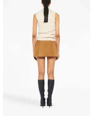 Miu Miu ベルト付きスエードミニスカート - サムネイル4