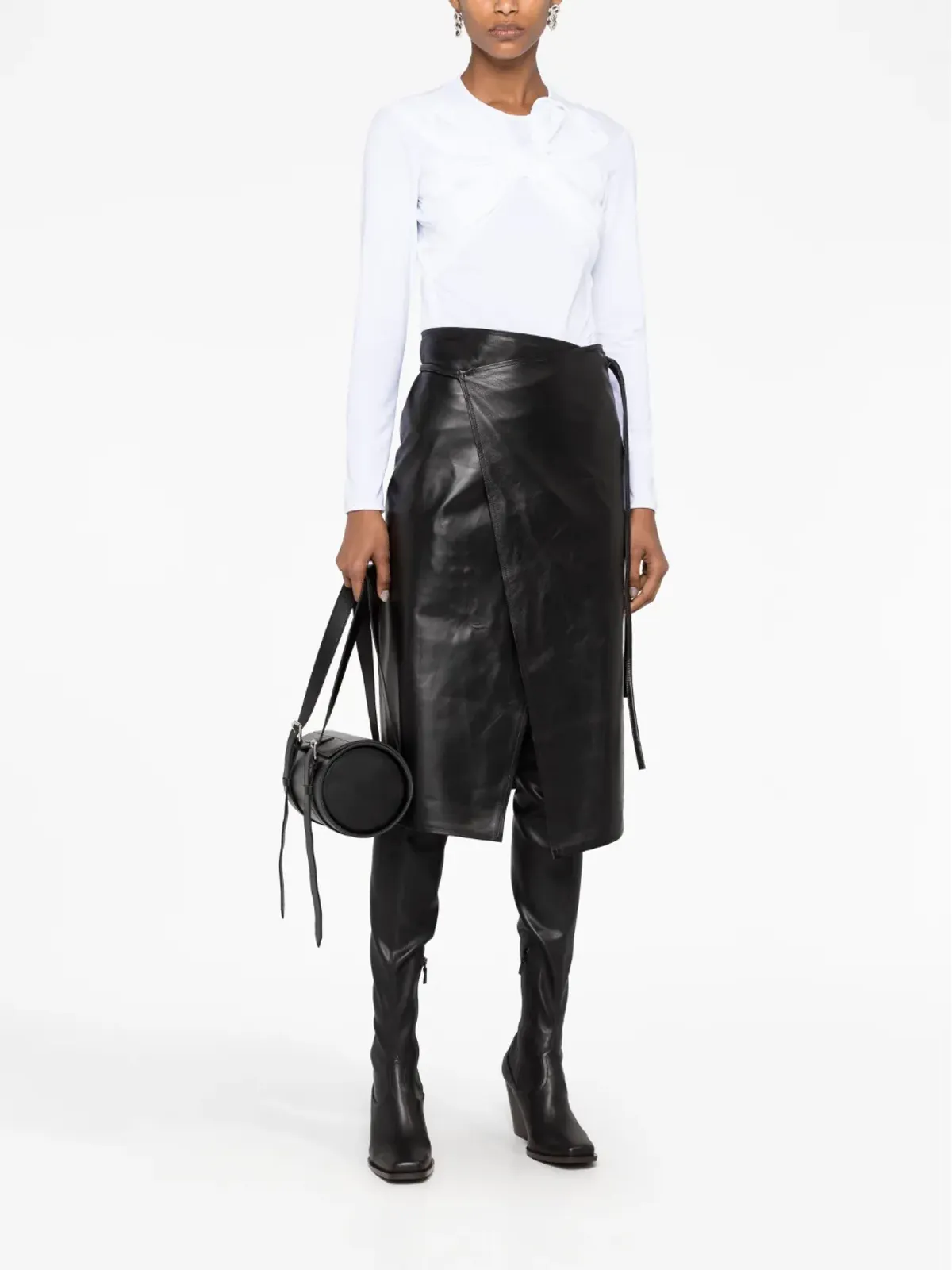 VETEMENTS アシンメトリック レザー スカート - 画像2