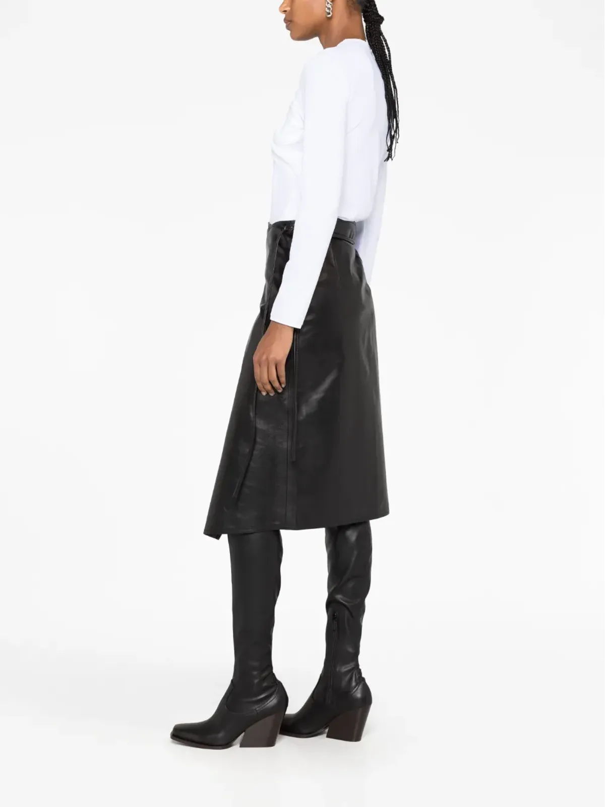 VETEMENTS アシンメトリック レザー スカート - 画像4
