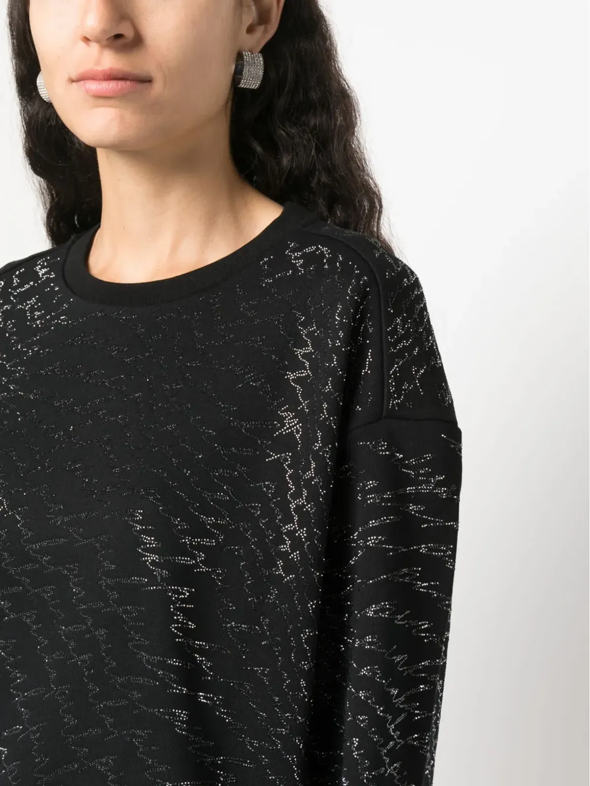 PINKO クリスタル装飾 クルーネック スウェットシャツ - 画像5