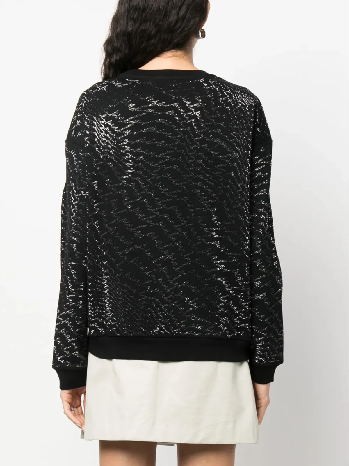 PINKO クリスタル装飾 クルーネック スウェットシャツ - 画像4