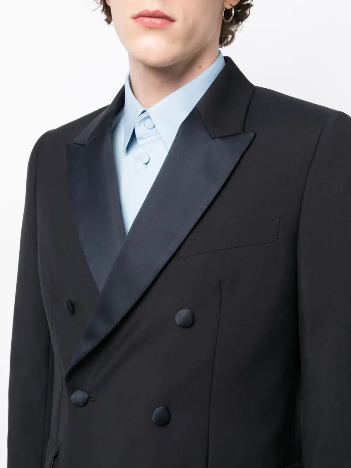 Paul Smith ダブルブレスト ウールモヘア混紡 ブレザー ブラック - 画像5