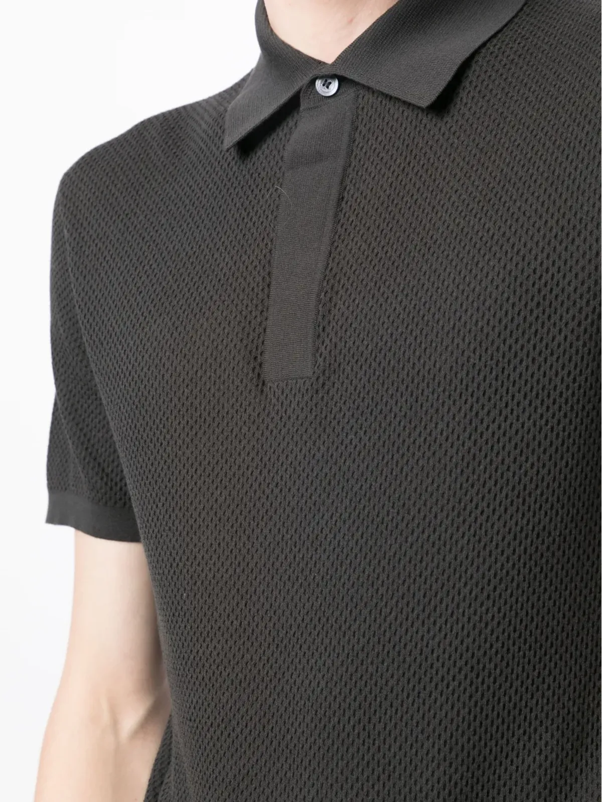 Dunhill メッシュコットンポロシャツ（グレー） - 画像5
