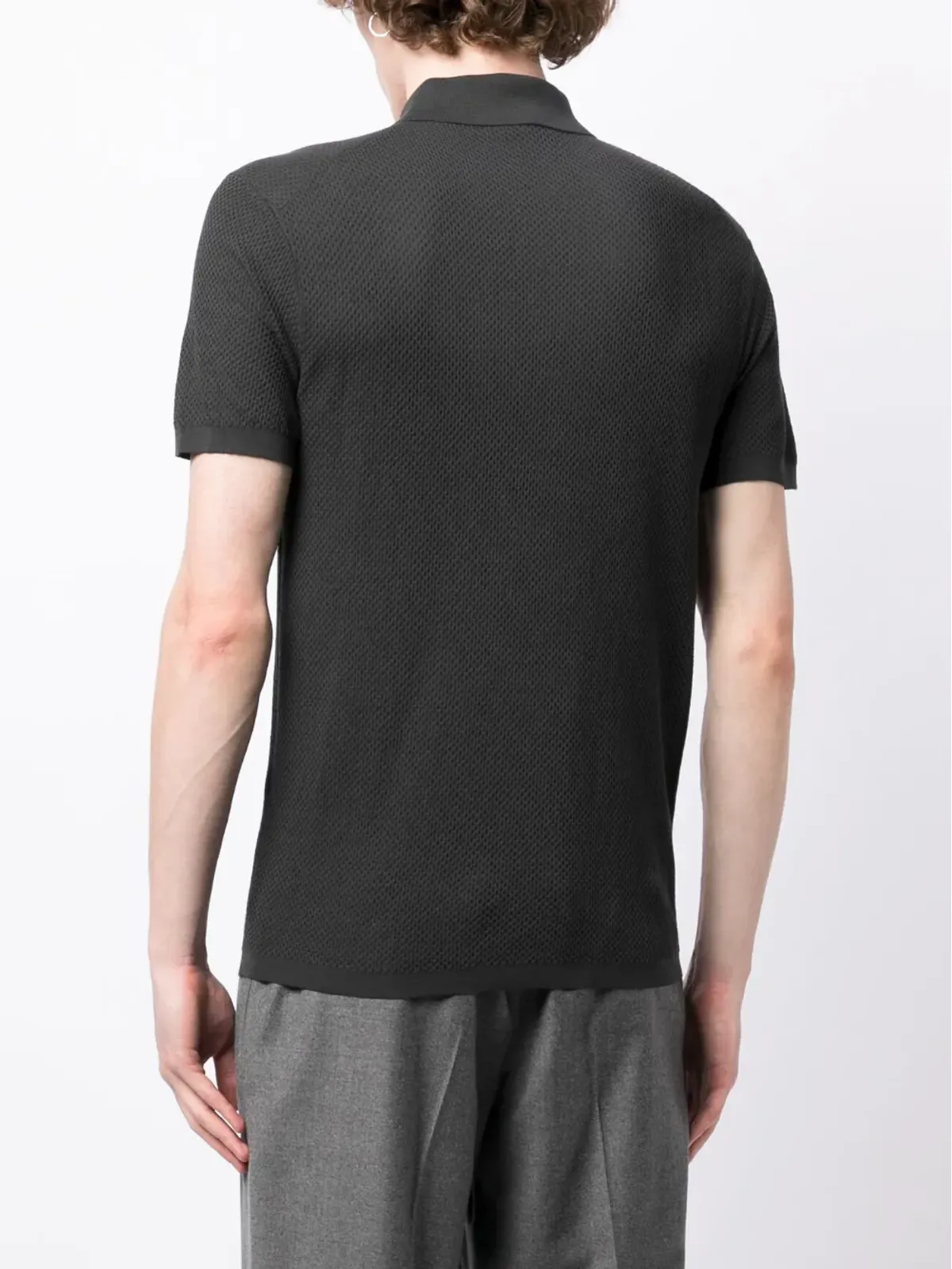 Dunhill メッシュコットンポロシャツ（グレー） - 画像4