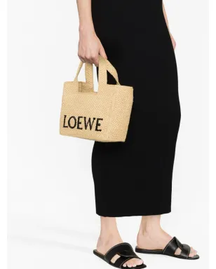 LOEWE ロゴ刺繍 ラフィア トートバッグ - サムネイル3