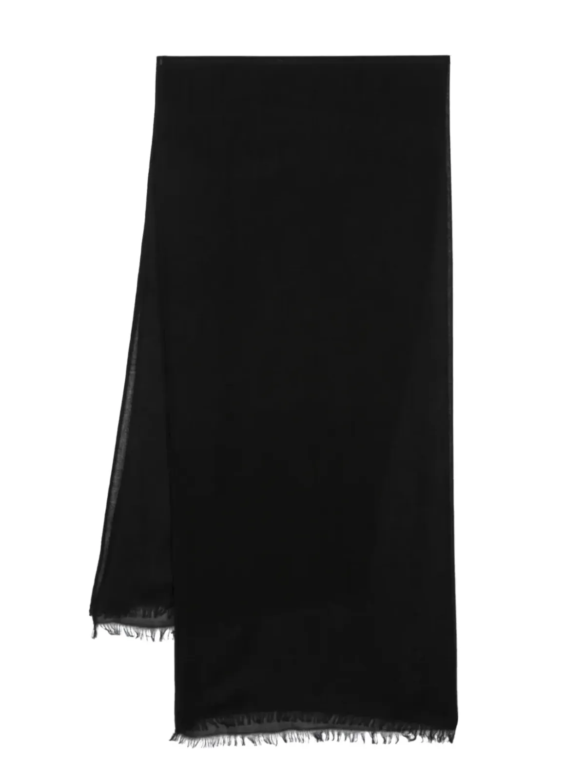 Brunello Cucinelli cashmere-silk fringed scarf - Black - 画像1