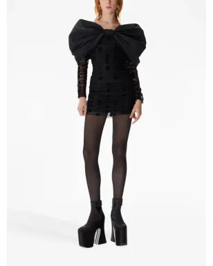Nina Ricci オーバーサイズリボンネック チュールドレス ブラック - サムネイル2