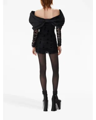 Nina Ricci オーバーサイズリボンネック チュールドレス ブラック - サムネイル3