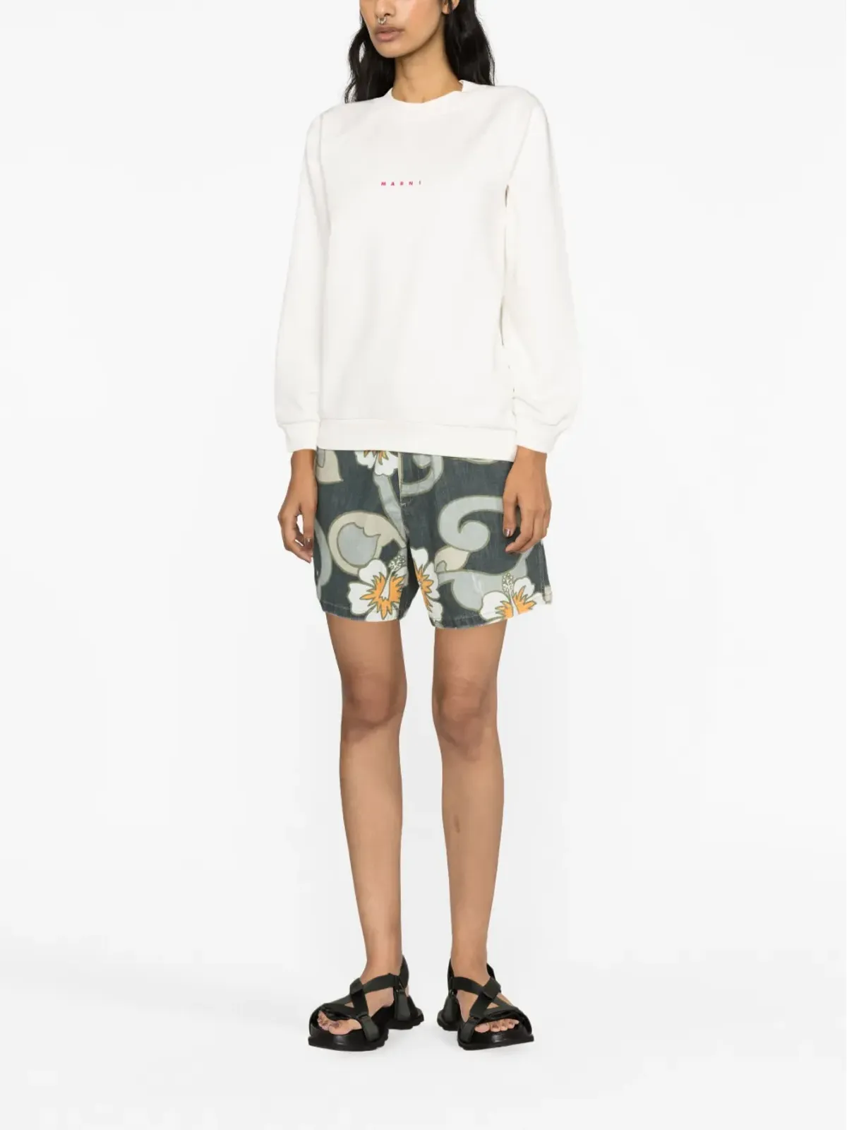 Marni ロゴプリント コットン スウェットシャツ - 画像2